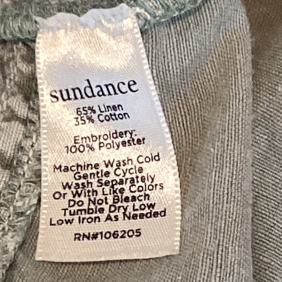 Sundance Kennebunk Linen-Cotton Embroidered Cargo Shorts Sz 10 Green #272D - Picture 16 of 16